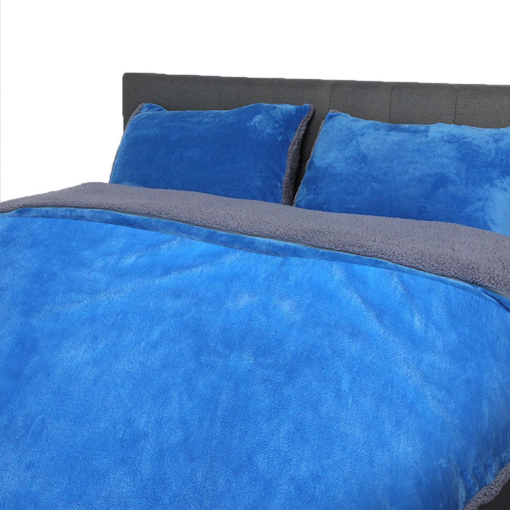 Quilt Cover with Pillowcase Queen Size Navy Blue