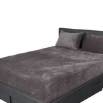 Ultrasoft Fitted Bed Sheet with Pillowcases Silver Grey Queen