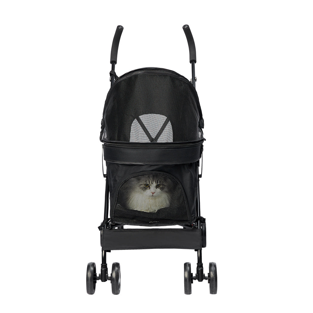 Foldable Pet Stroller Pushchair Black