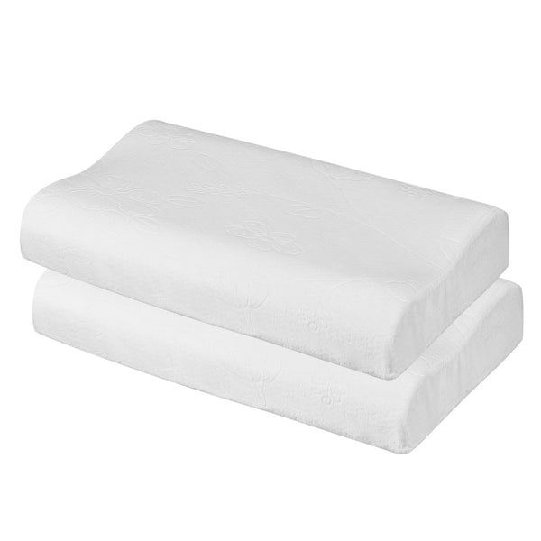  2X Memory Foam Pillow Removable Cover Sleep Down Luxurious B-shape