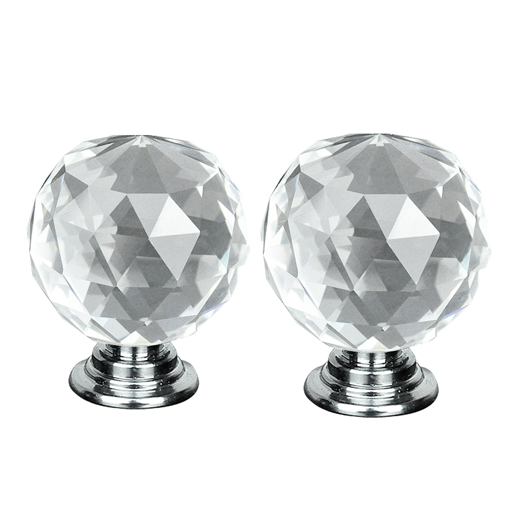 40mm 10Pack Clear Crystal Glass Door Pull Knobs
