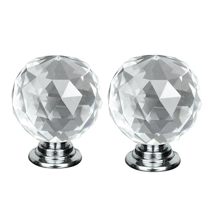 40mm 10Pack Clear Crystal Glass Door Pull Knobs