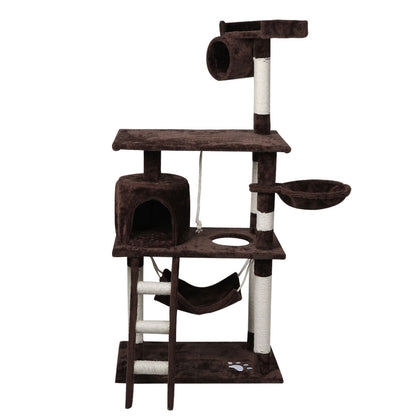 Cat Tree Beastie Scratching Post Pet Scratcher Tower 140cm Dark Brown