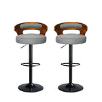 1x Bar Stools Grey Kitchen Gas Lift Wooden Beech Stool Chair Swivel Barstools