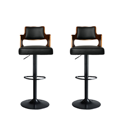 1x Bar Stools Kitchen Gas Lift Wooden Beech Stool Chair Swivel Barstools