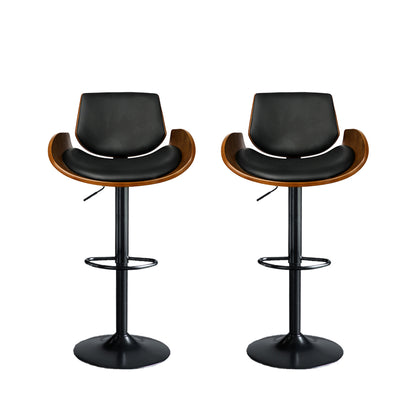 1x Bar Stools Kitchen Gas Lift Wooden Beech Stool Chair Swivel Barstools