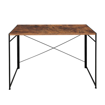 Office Desk Computer Work Student Study Metal Foldable Home Table Oak