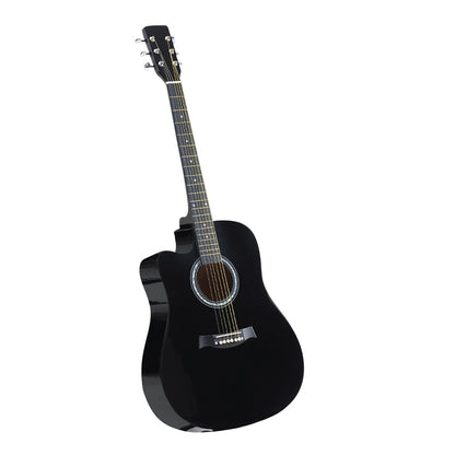 Solid Eco-Rosewood 38 Inch Wooden Folk Acoustic Guitar-Black

