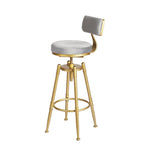 Premium velvet upholstery Kitchen Stool Chair Swivel Barstools-grey