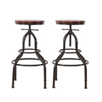 4x Industrial Bar Stools Kitchen Stool Wooden Barstools Swivel Chair