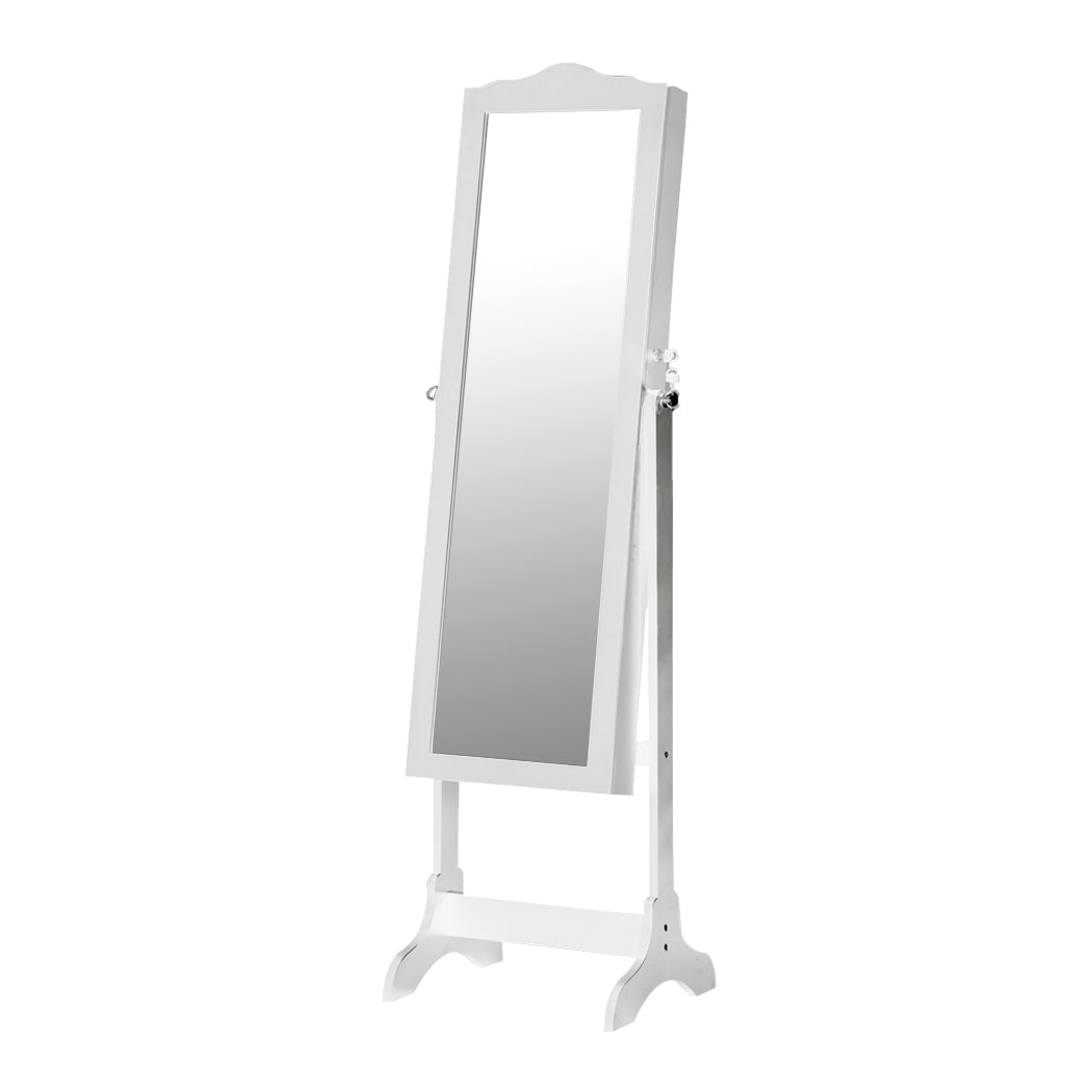 Mirrored Jewellery Dressing Cabinet White