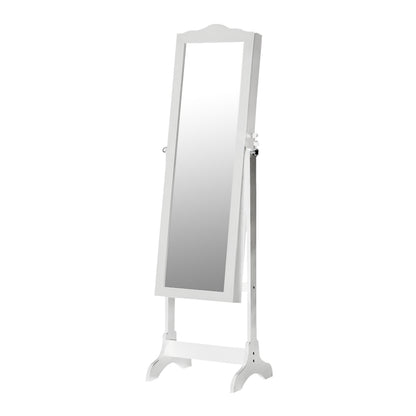 Mirrored Jewellery Dressing Cabinet White