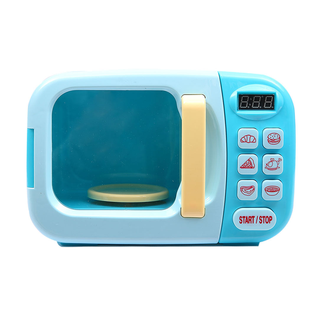 32x Kids Kitchen Play Set Electric Microwave - Blue