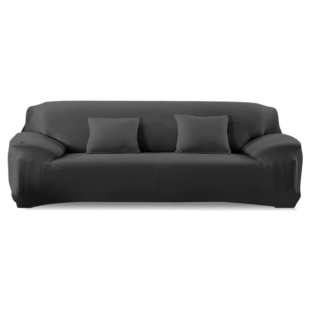 Easy Fit Stretch Couch Sofa Slipcovers Protectors Covers 3 Seater Black