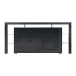 Buffet Sideboard Cabinet Storage Modern High Gloss Cupboard Drawers Black 192cm