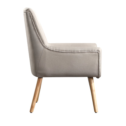 2x Upholstered Fabric Dining Chair-Beige