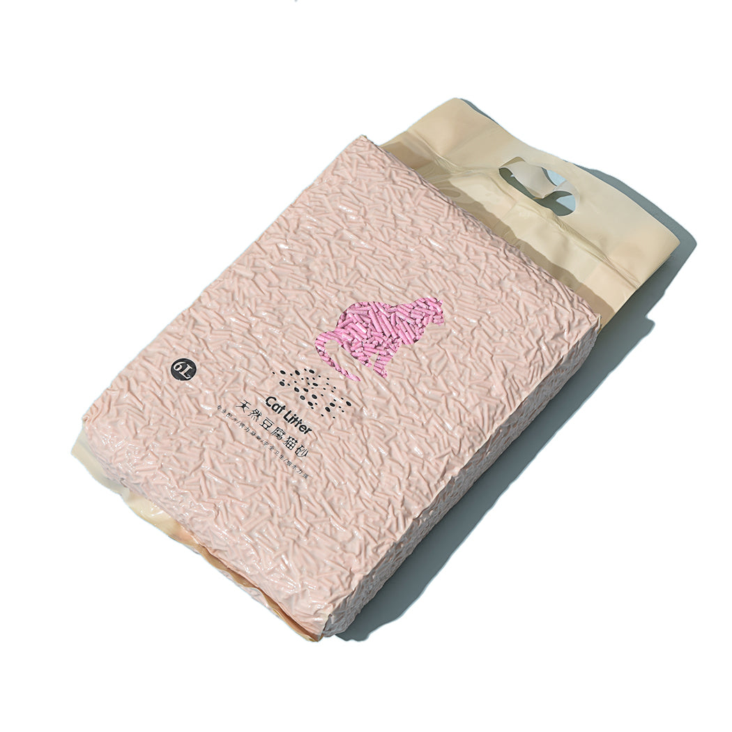 Tofu cat litter 6l edible crystals peach x8