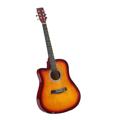 Sleek lacquer finish 41 Inch Wooden Folk Acoustic Guitar