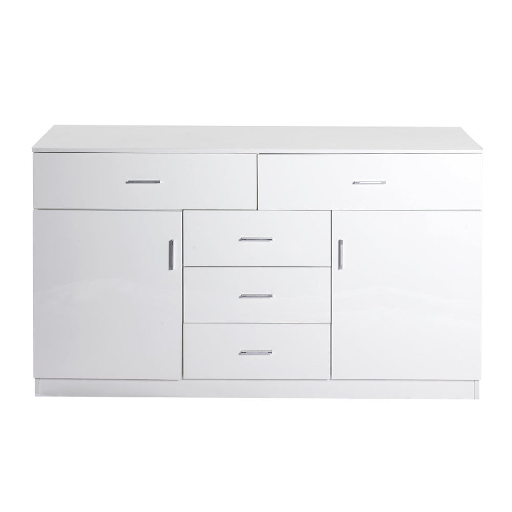 Buffet Sideboard Storage Cabinet Modern High Gloss Cupboard Drawers White