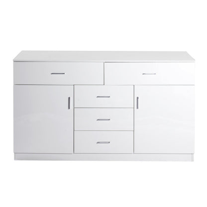 Buffet Sideboard Storage Cabinet Modern High Gloss Cupboard Drawers White