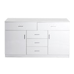 Buffet Sideboard Storage Cabinet Modern High Gloss Cupboard Drawers White