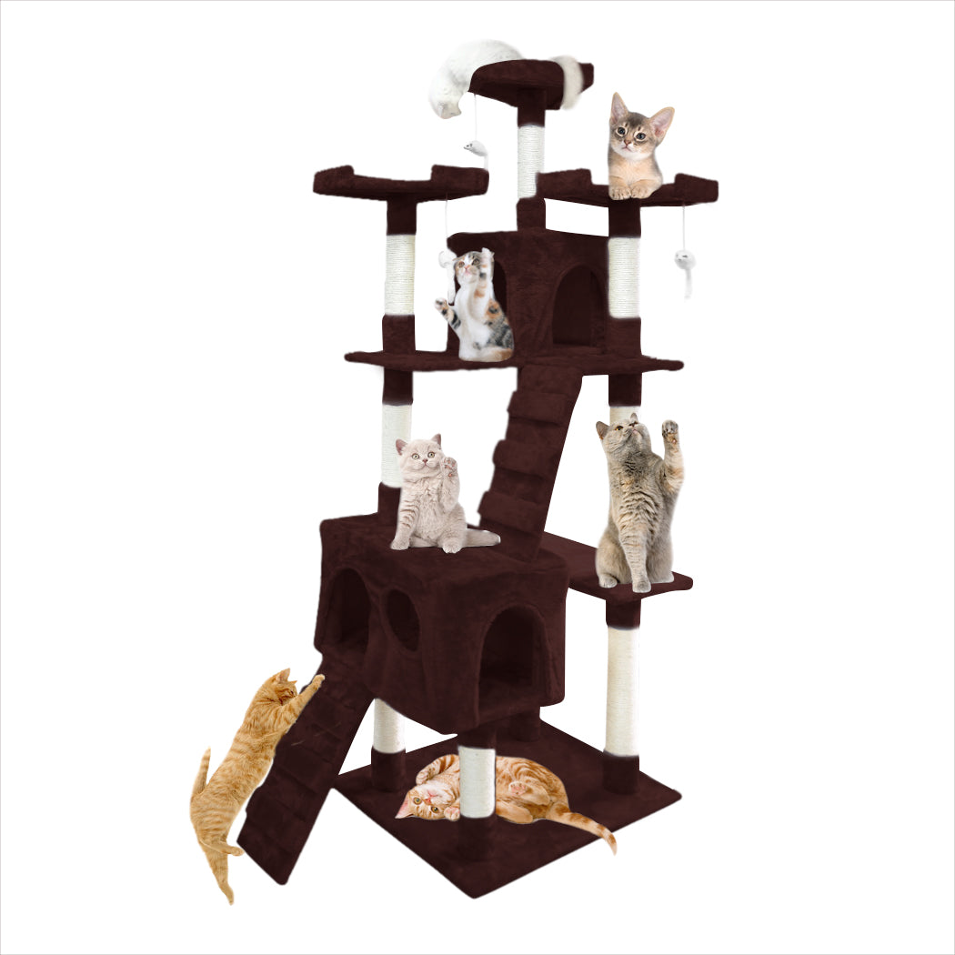 1.8M Cat Scratching Post Tree -Dark Brown