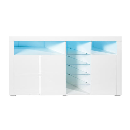 Buffet Sideboard Storage Modern High Gloss Cabinet Cupboard White