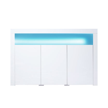 Buffet Sideboard Cabinet Storage Modern High Gloss Furniture  White