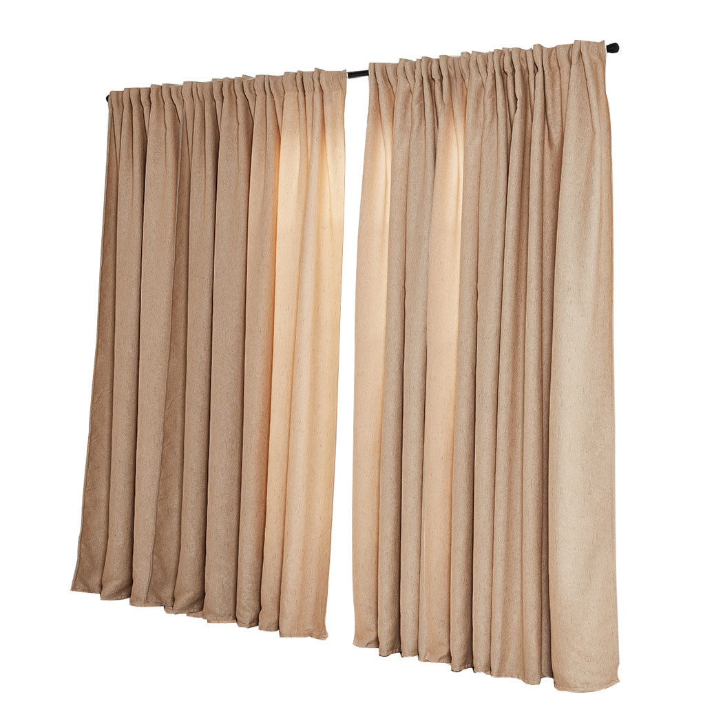 2X Blockout Premium quality Curtains buff 240CM x 230CM
