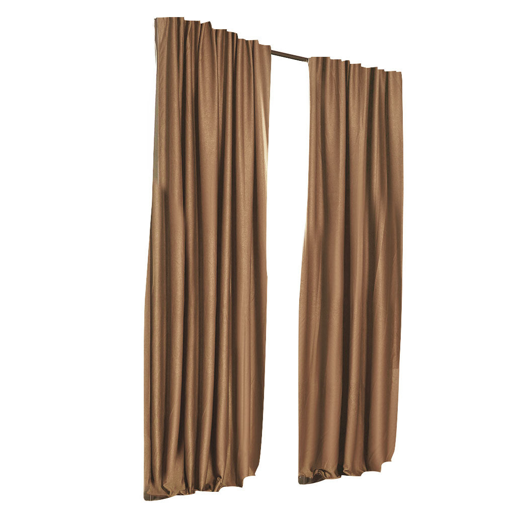 2X Blockout Curtains 132cm x 213cm- Mustard