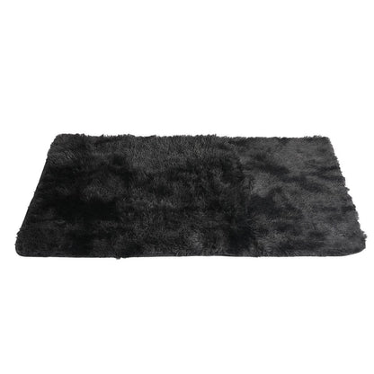 Floor Rug Shaggy Rugs Soft Large Carpet Area Tie-dyed 120x160cm Black