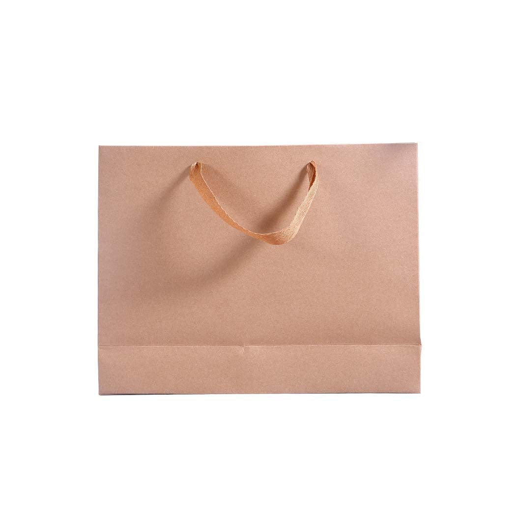 50x Brown Paper Bag Shopping Retail Bag Handles