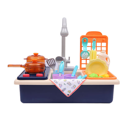 35x Kids Kitchen Play Set Dishwasher Sink - Blue 
