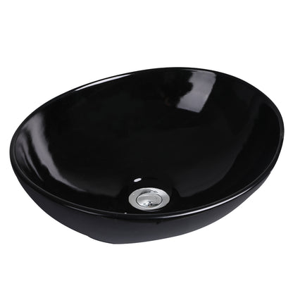 Wash Basin Oval Gloss Black