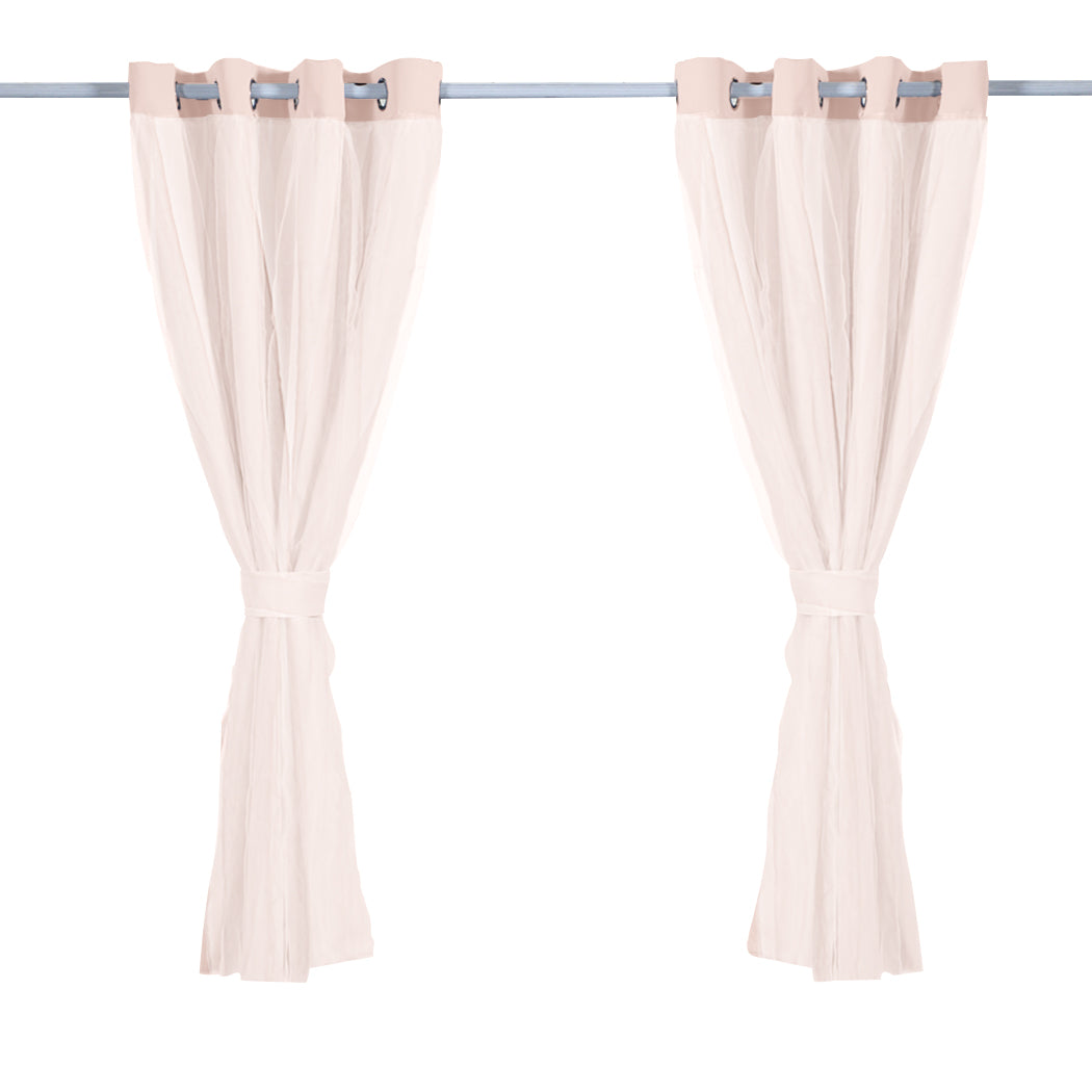 2x Blockout Curtains Panels 3 Layers with Gauze Room Darkening 140x230cm Rose