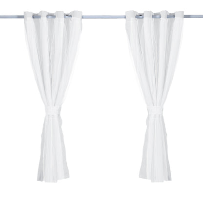 2x Blockout Curtains Panels 3 Layers with Gauze Room Darkening 140x244cm Grey