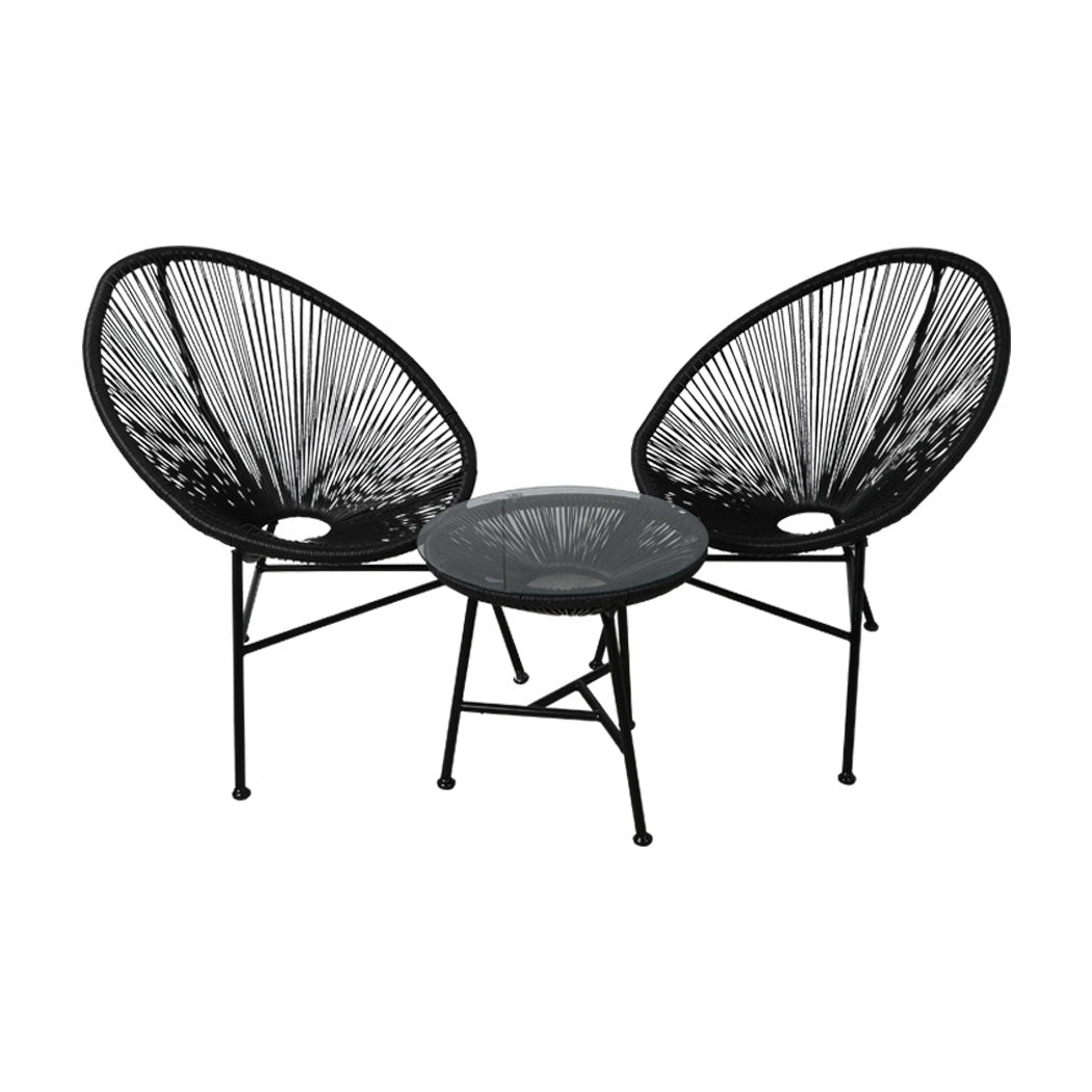 3Pcs Outdoor Chairs Bench 
