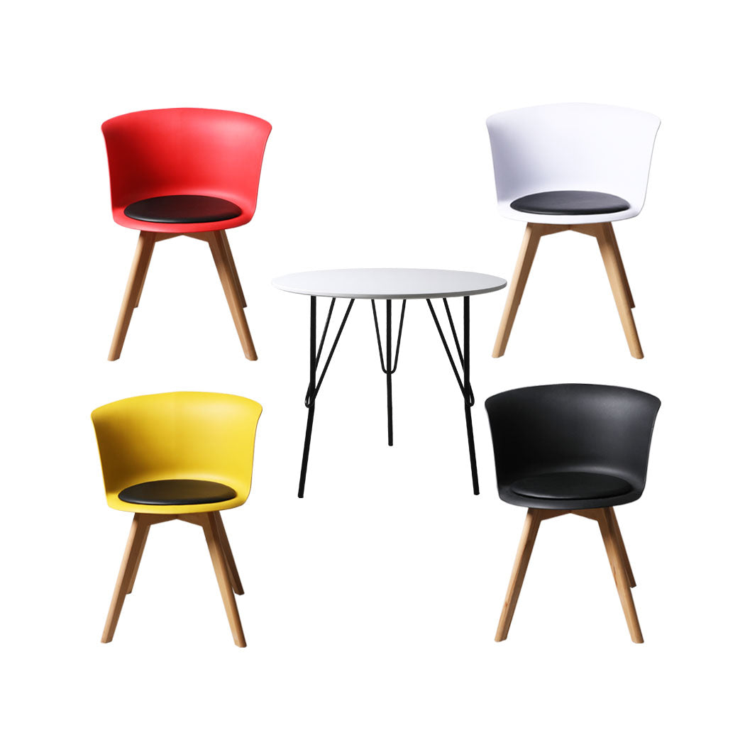 PU Leather Office Meeting Chair set with round table