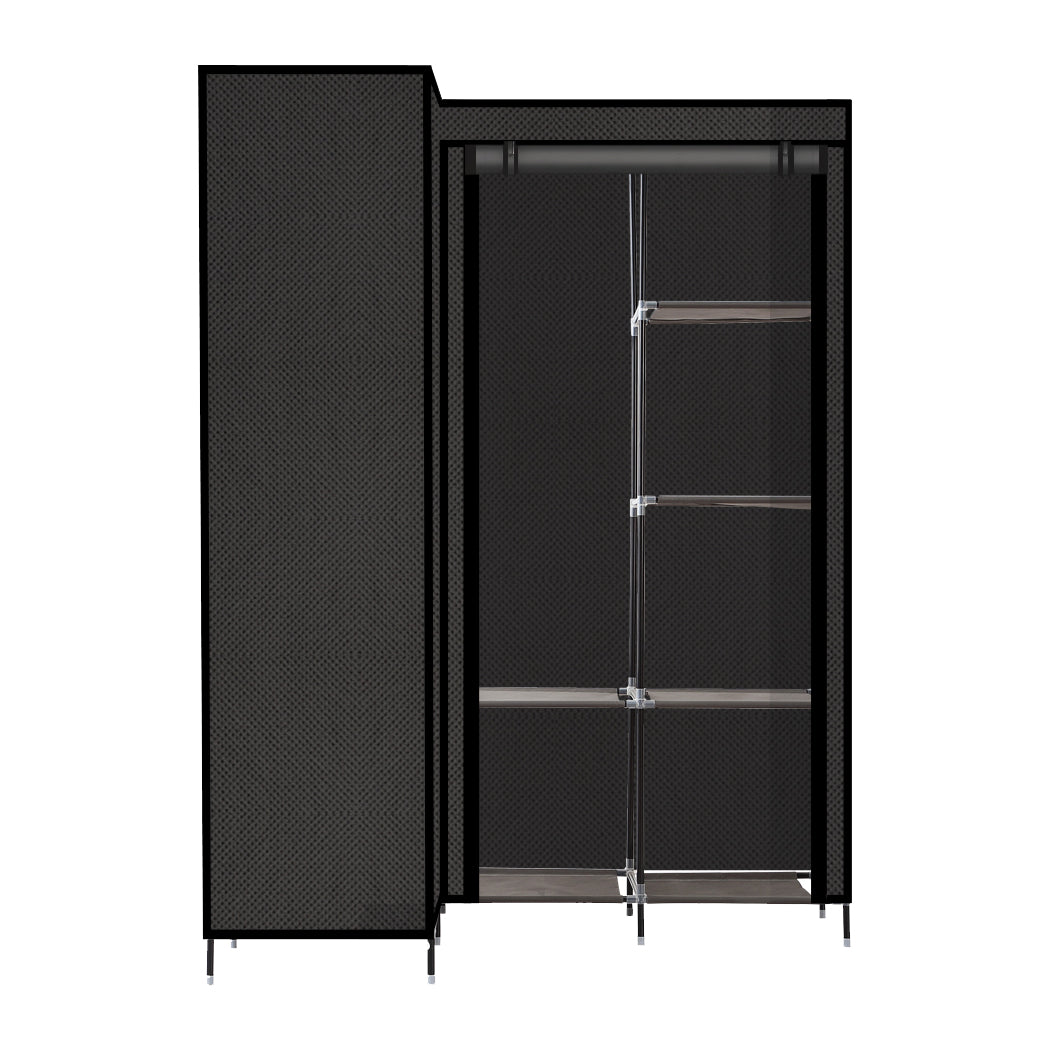 Portable Wardrobe Storage Cloth Organiser Unit Shelf Rack
