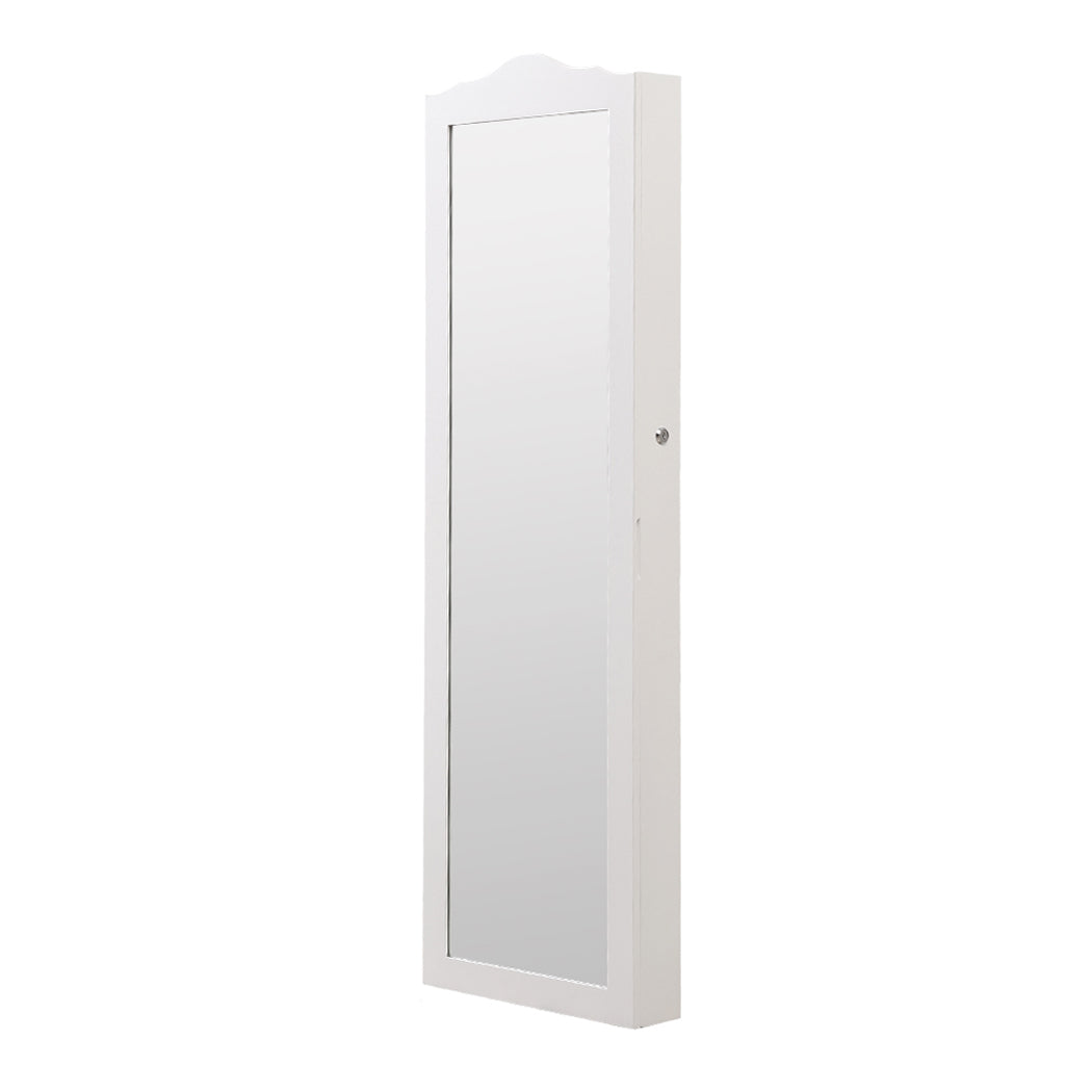 Mirror Jewellery Cabinet Makeup Storage Ear Ring Necklace Box With Led Light New