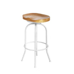 Adjustable height Wooden Barstools Swivel Vintage Chair-White