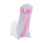 20x Satin Chair Sashes Table Runner Pink