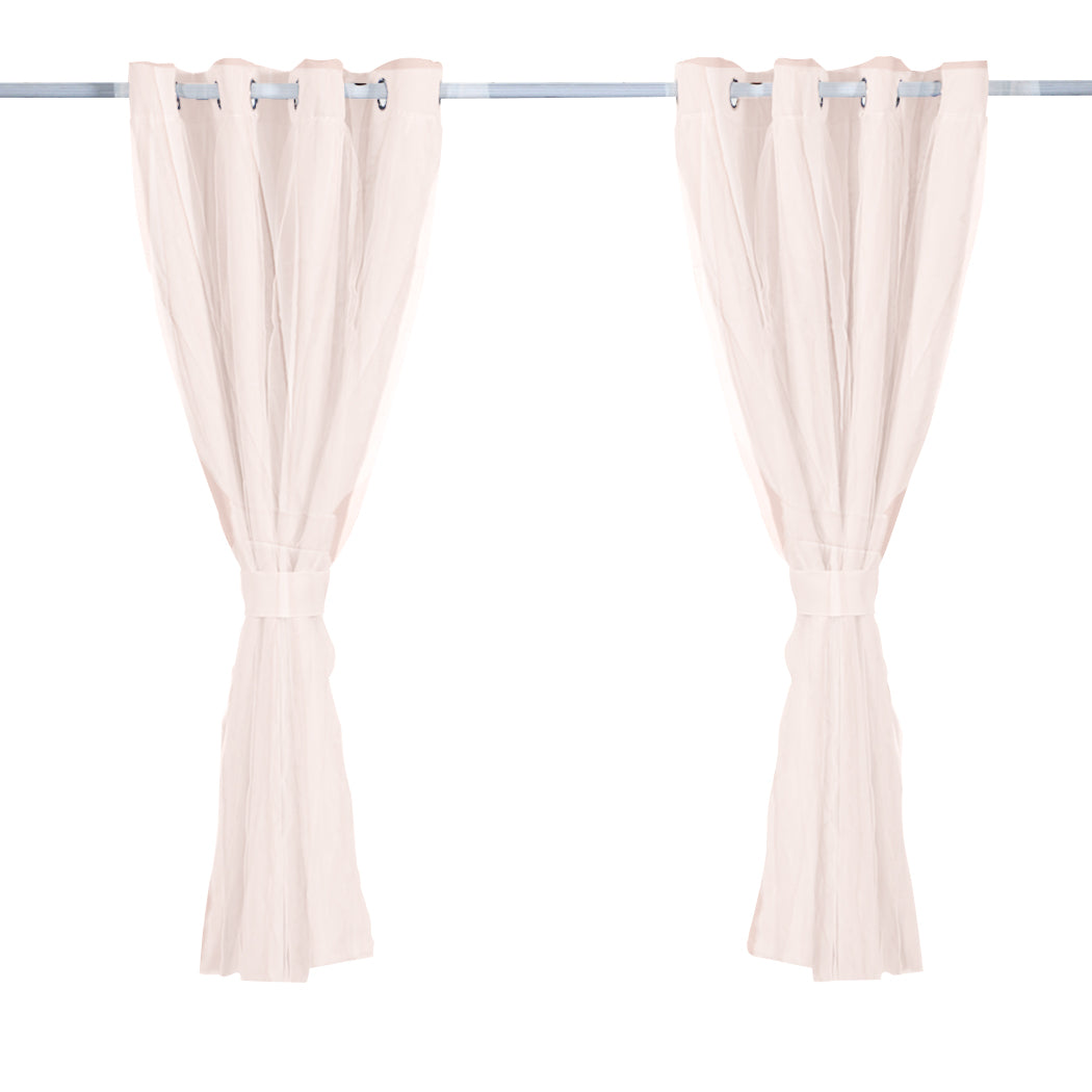 2x Blockout Curtains Panels 3 Layers with Gauze Room Darkening 140x244cm Rose