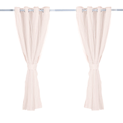 2x Blockout Curtains Panels 3 Layers with Gauze Room Darkening 140x244cm Rose