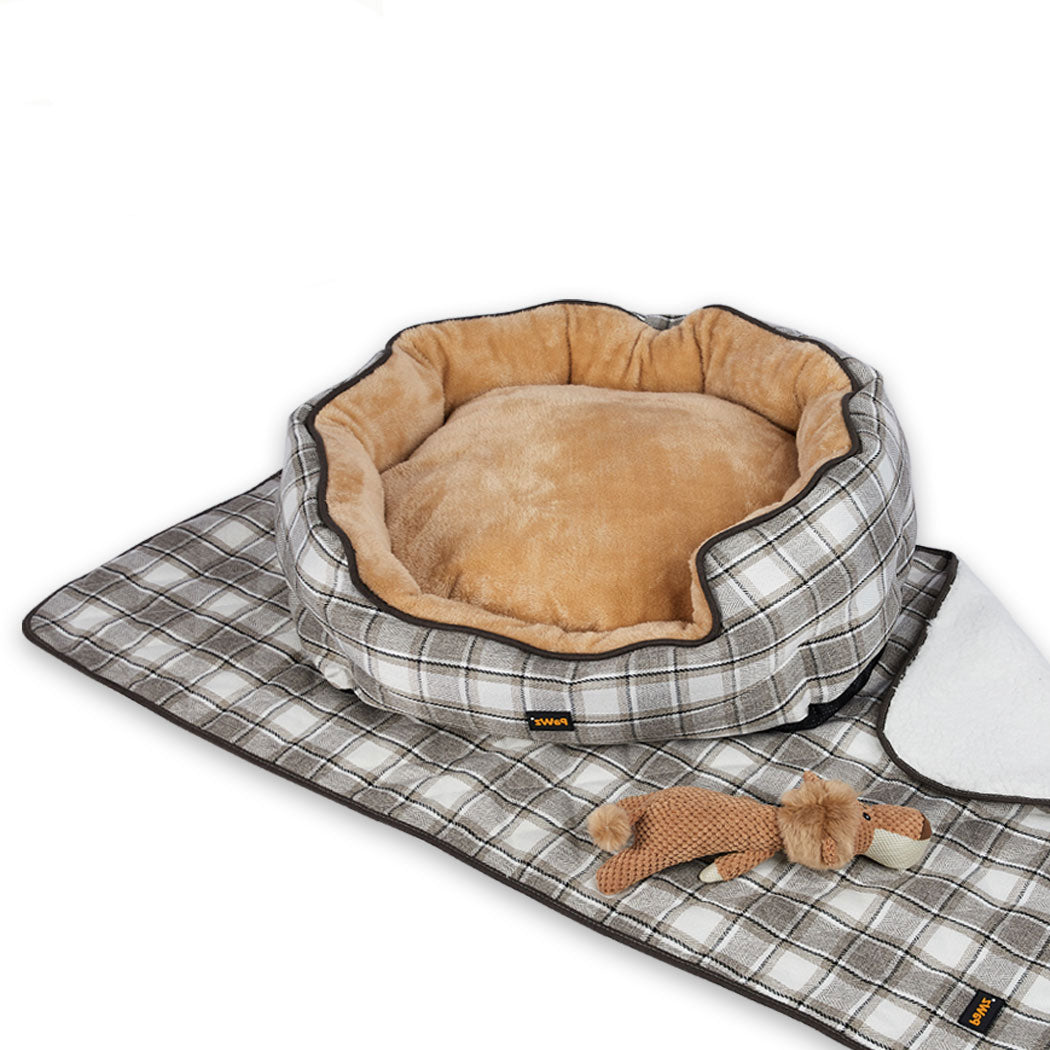 Pet Bed Set Dog Cat Quilted Blanket L 

