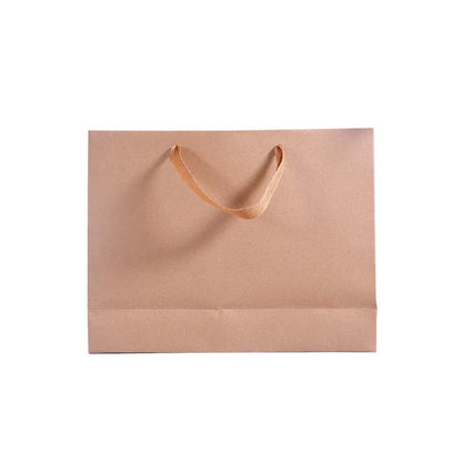 50x Brown Paper Bag Gift Carry Shopping Bags