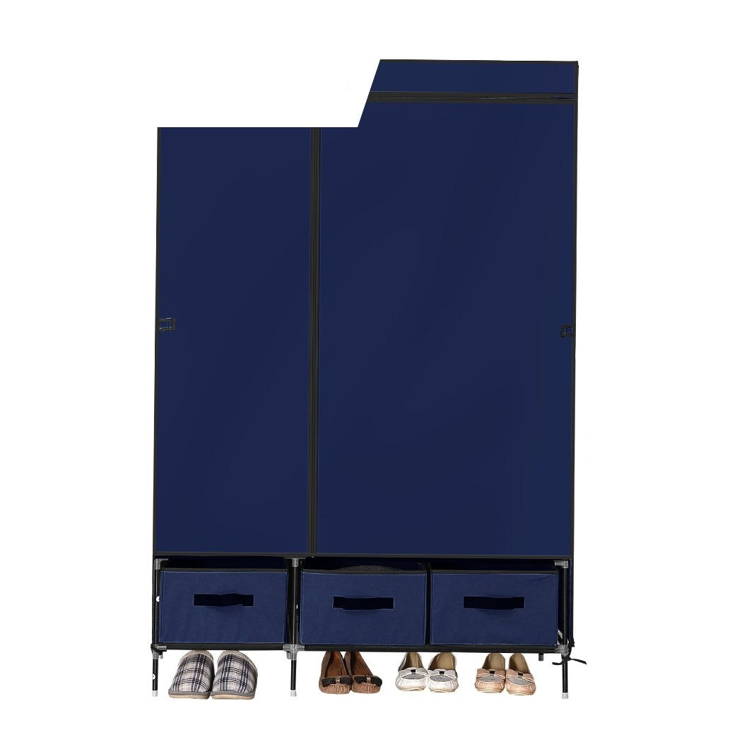 Portable Clothes Organiser Wardrobe Navy Blue 
