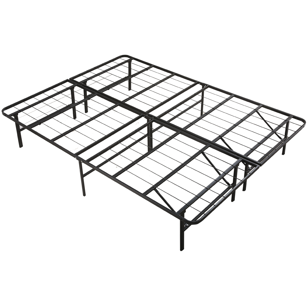 Foldable Metal Bed Frame Mattress Base Platform Air BnB King Size