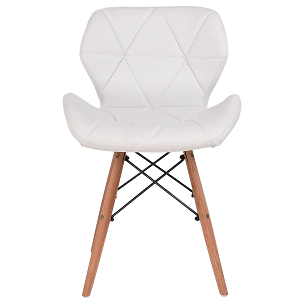 4xPU Leather Dining Chairs-White