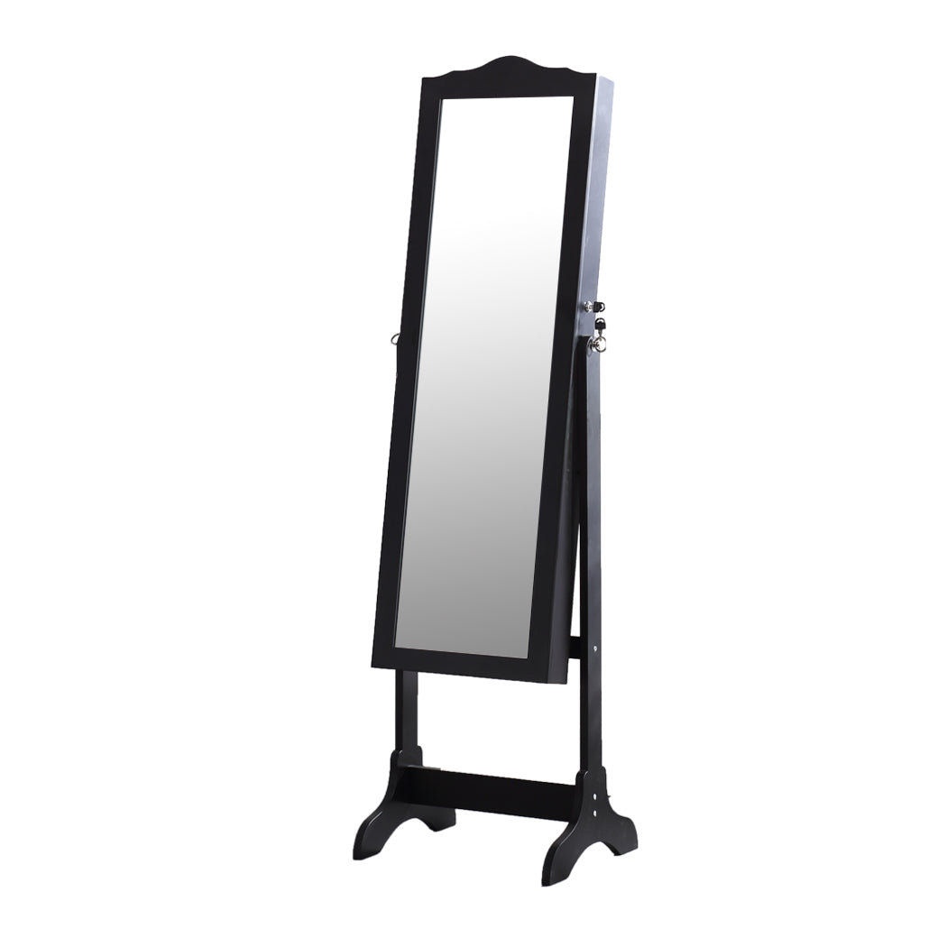 Mirrored Jewellery Dressing Cabinet Black